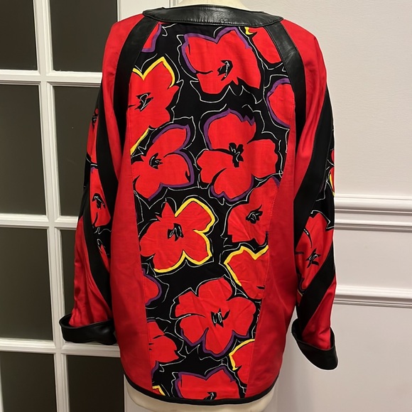 Vintage Linen & Leather blazer - Picture 5 of 10